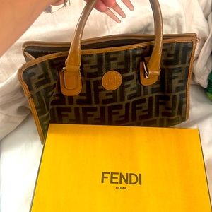 Fendi Zucca FF Boston Bag w Dust Bag Authentic